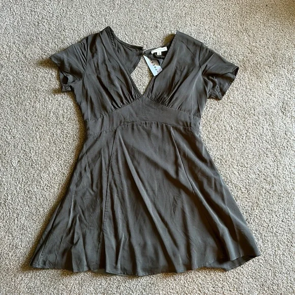 knee length dresses for ladies The Floral Tie Midi Dress -Sweetheart's Neck Floral Print High Waist Dress  - Green - Dresses